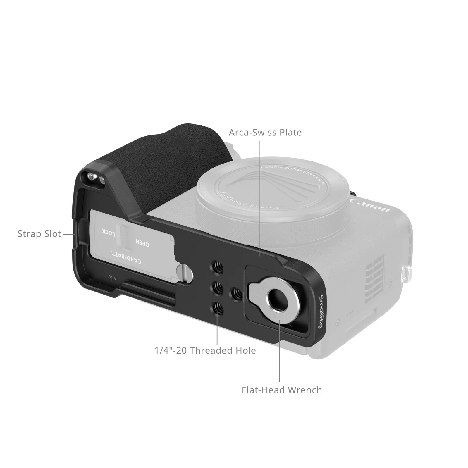 SmallRig L-Shaped Mount Plate with Handle for Canon PowerShot V1 (Black) 5808 - Image 3
