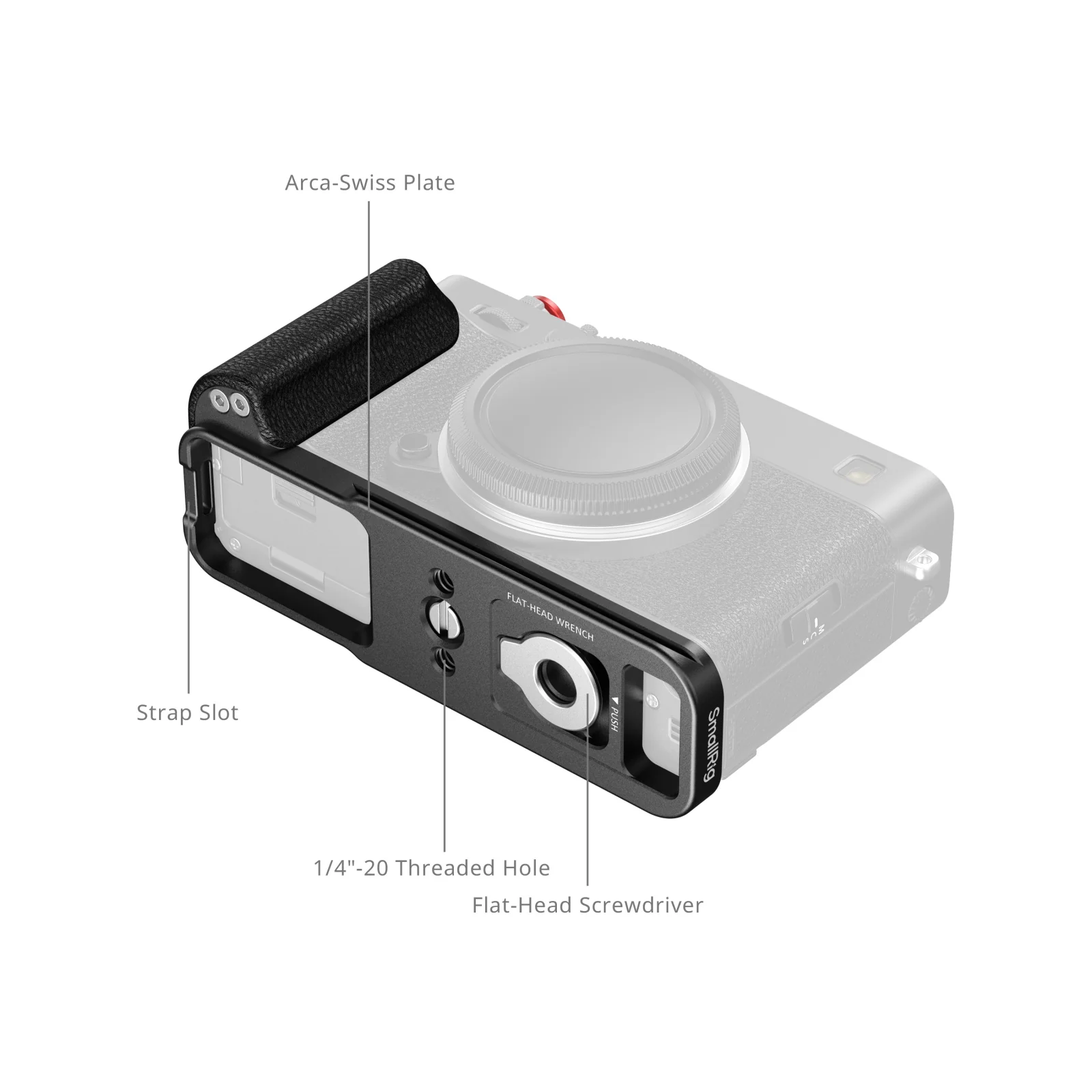 SmallRig L-Shaped Mount Plate with Silicone Handle for FUJIFILM X-E5 (Black) 5448 - Image 3