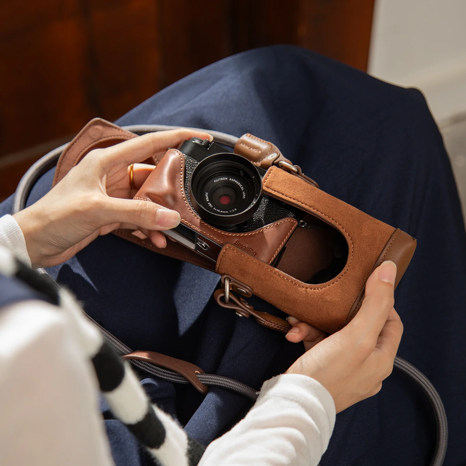 SmallRig Leather Case Kit for FUJIFILM X half (Brown) 5218 - Image 5