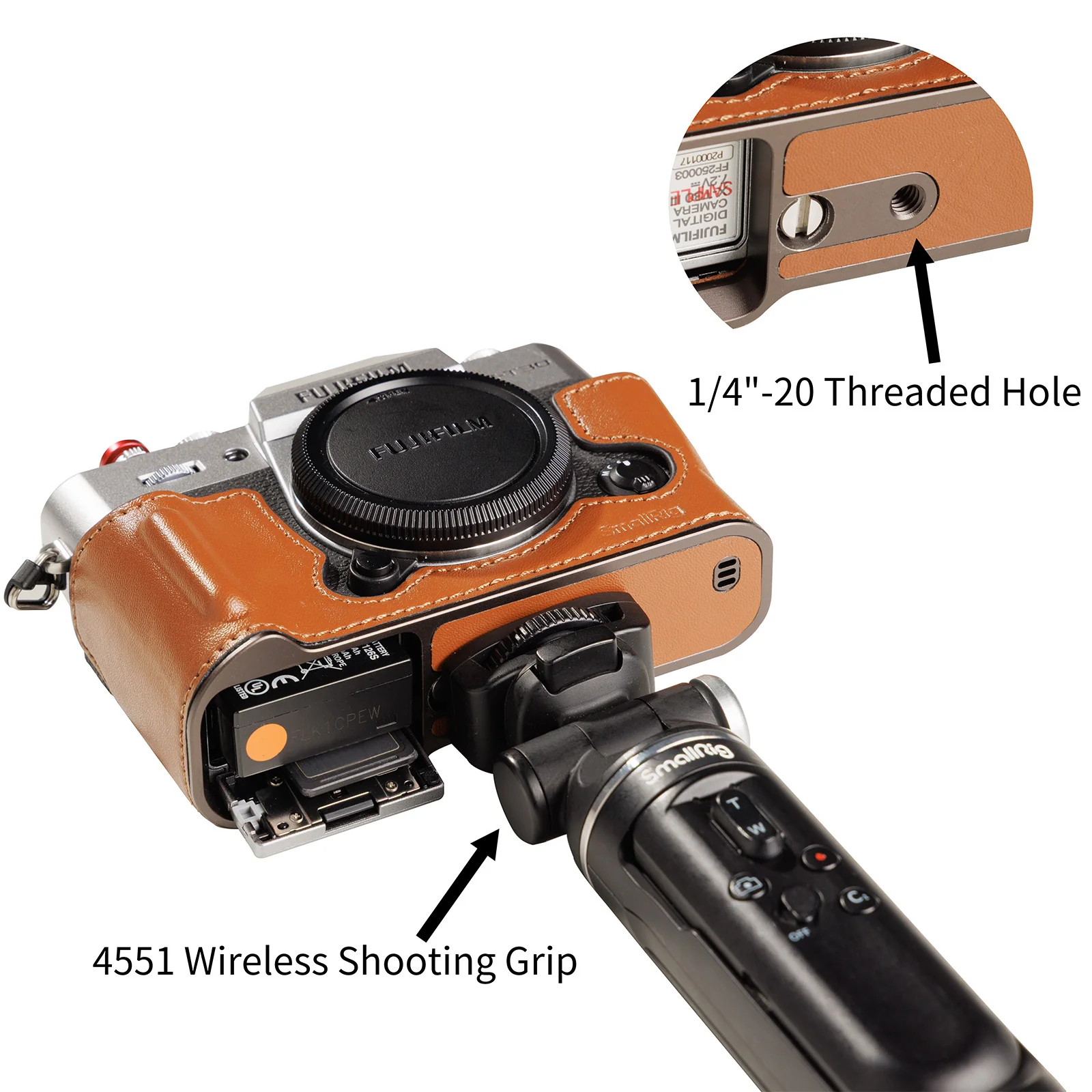 SmallRig Leather Half Case Kit for FUJIFILM X-T30 / X-T30 II / X-T30 III (Brown) 5670 - Image 5