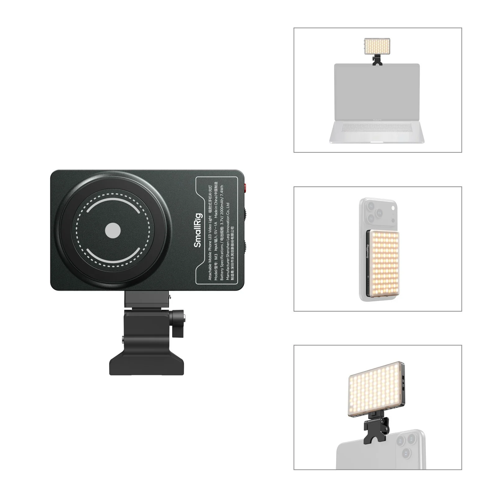 SmallRig M3 Attachable Mobile Phone LED Video Light (Ink Blue) 5505 - Image 2