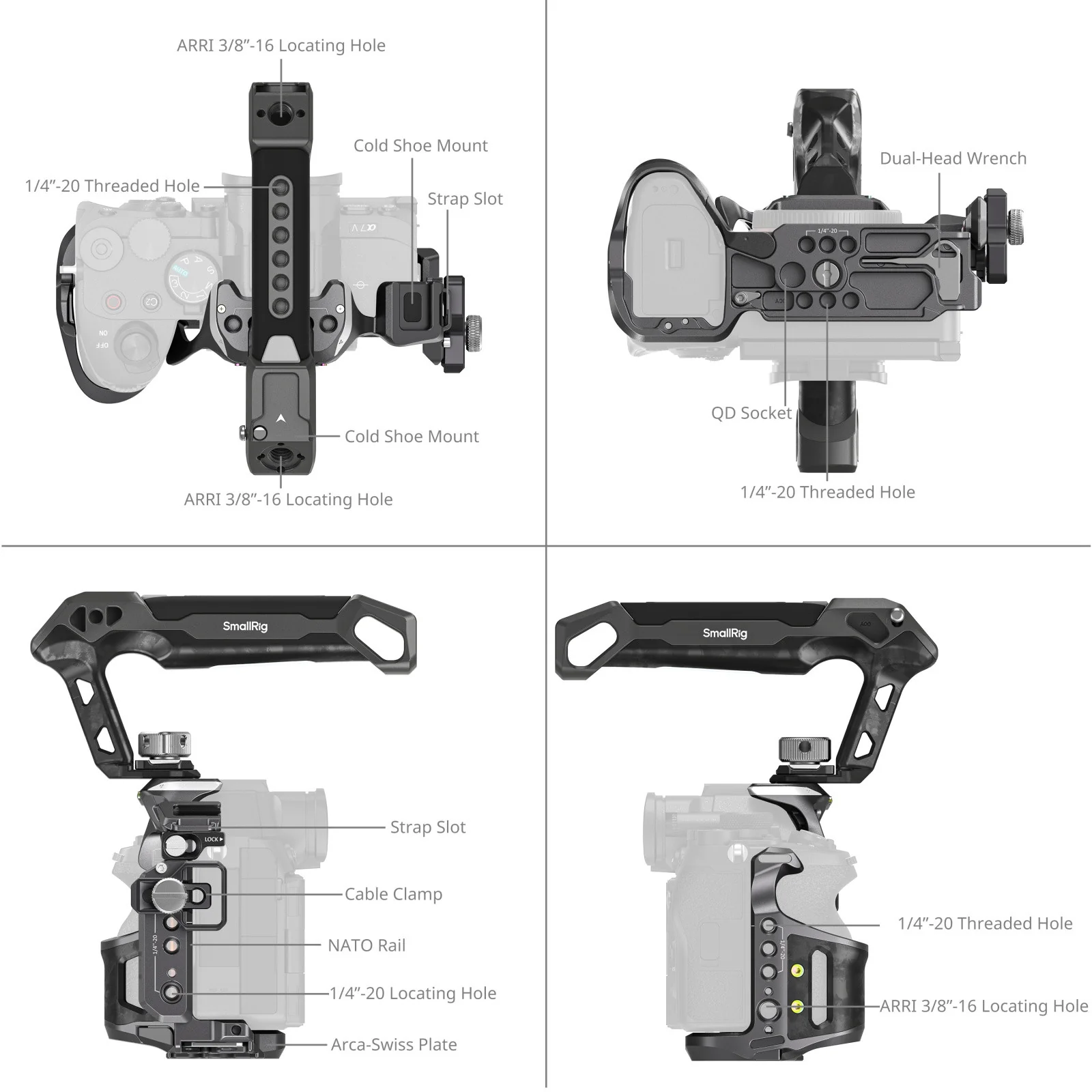 SmallRig "Rhinoceros" Cage Kit for Sony Alpha 7 V / 7R V / 7 IV 6030 - Image 4