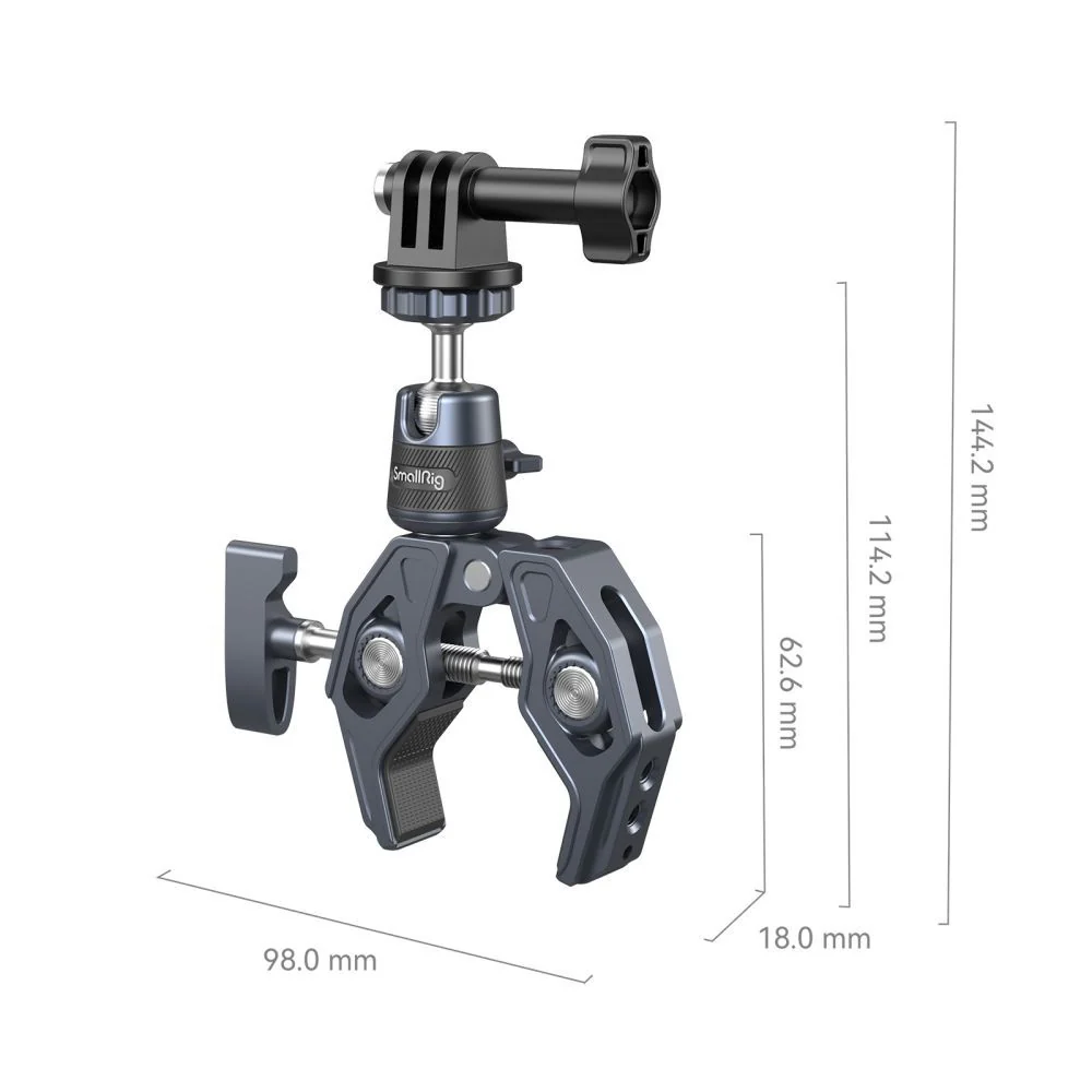 SmallRig Super Clamp with 360° Ball Head Mount for Action Cameras 4102B - Image 3