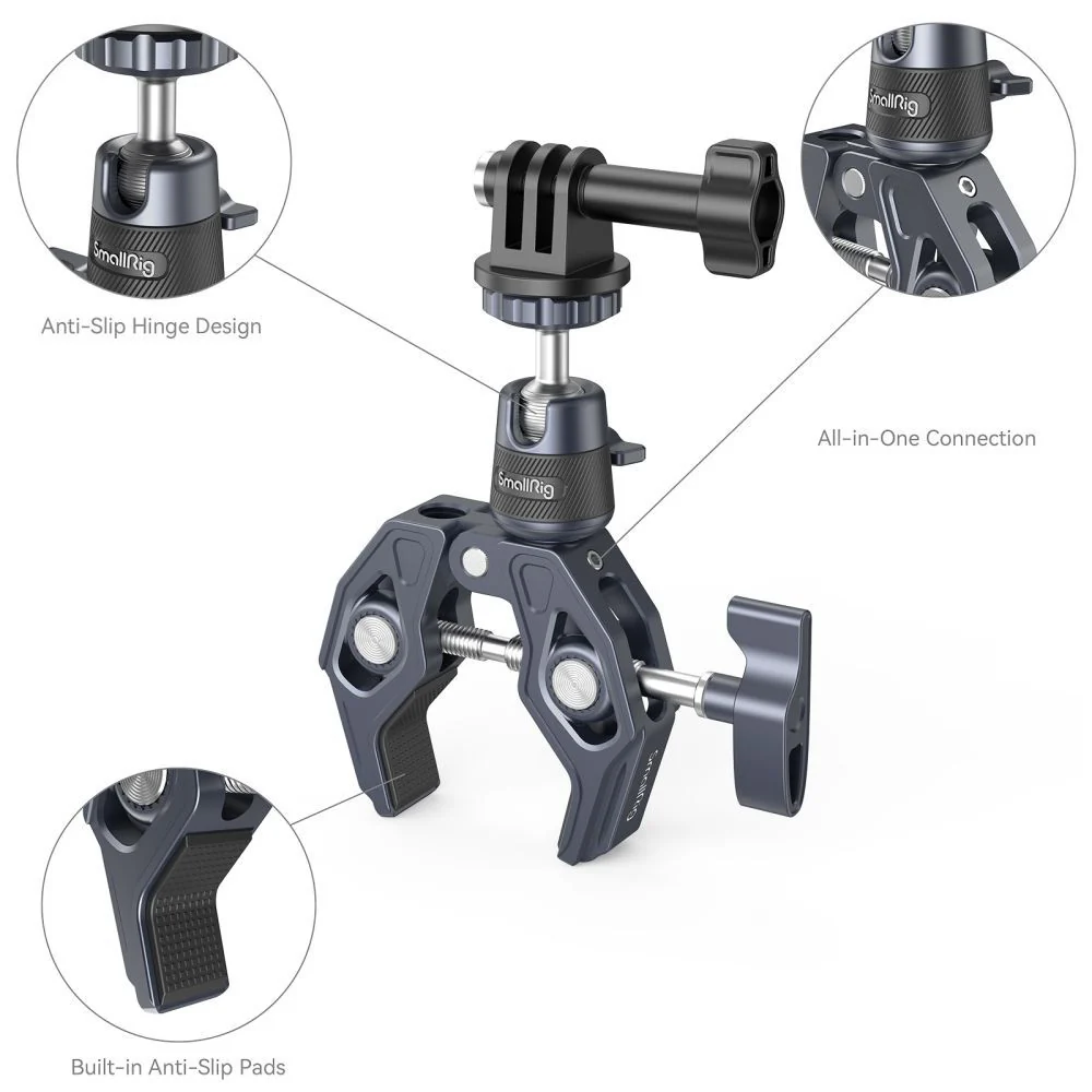 SmallRig Super Clamp with 360° Ball Head Mount for Action Cameras 4102B - Image 4