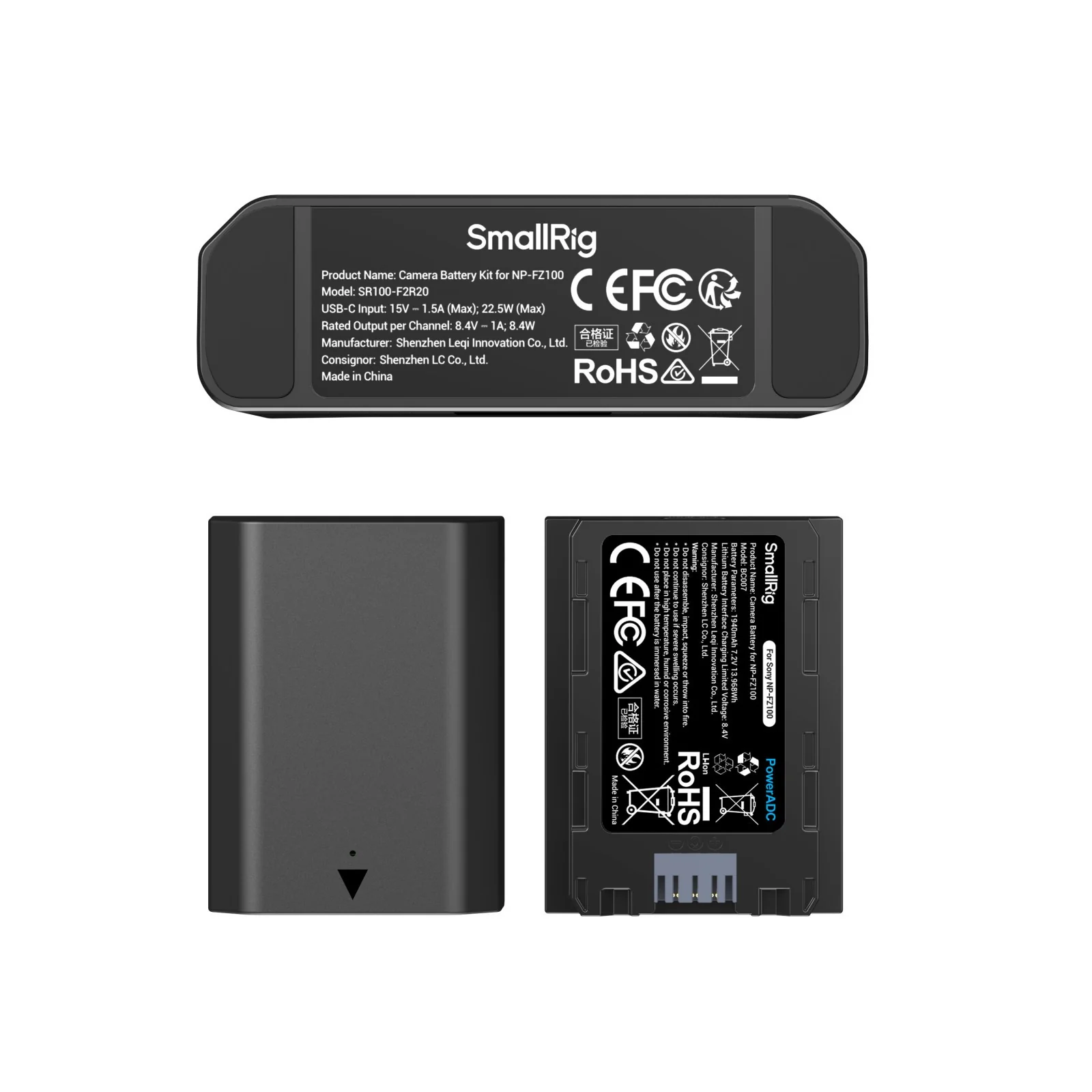 SmallRig Turbo Charging Kit for NP-FZ100 Camera Batteries 5483 - Image 7
