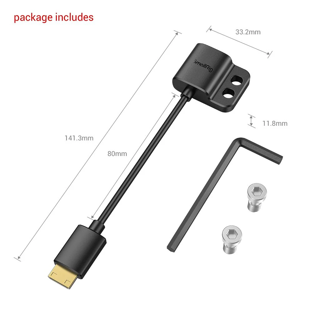 SmallRig Ultra Slim 4K HDMI Adapter Cable C to A 3020 (Black) - Image 3