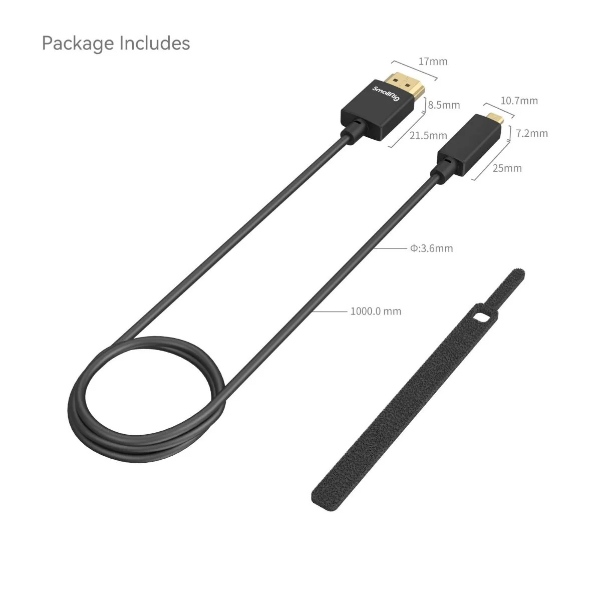 SmallRig Ultra-Slim 4K HDMI Data Cable (D to A) (100cm) 4795 - Image 7