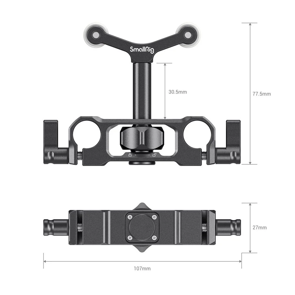 SmallRig Universal 15mm LWS Rod Mount Lens Support 2727 - Image 2