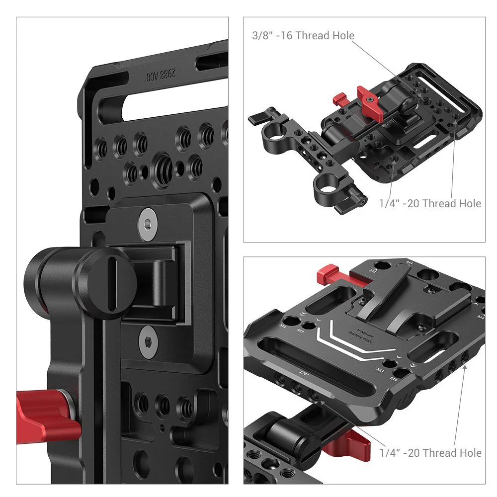 SmallRig V Mount Battery Plate with Adjustable Arm 2991 (Black) - Image 4