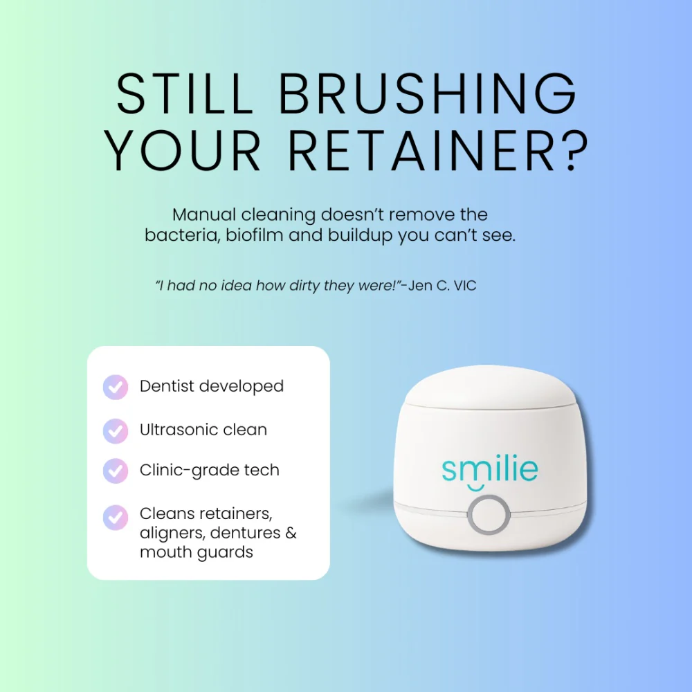 Smilie Ultrasonic Dental Cleaner For Retainers, Aligners and Mouthguards - Image 5