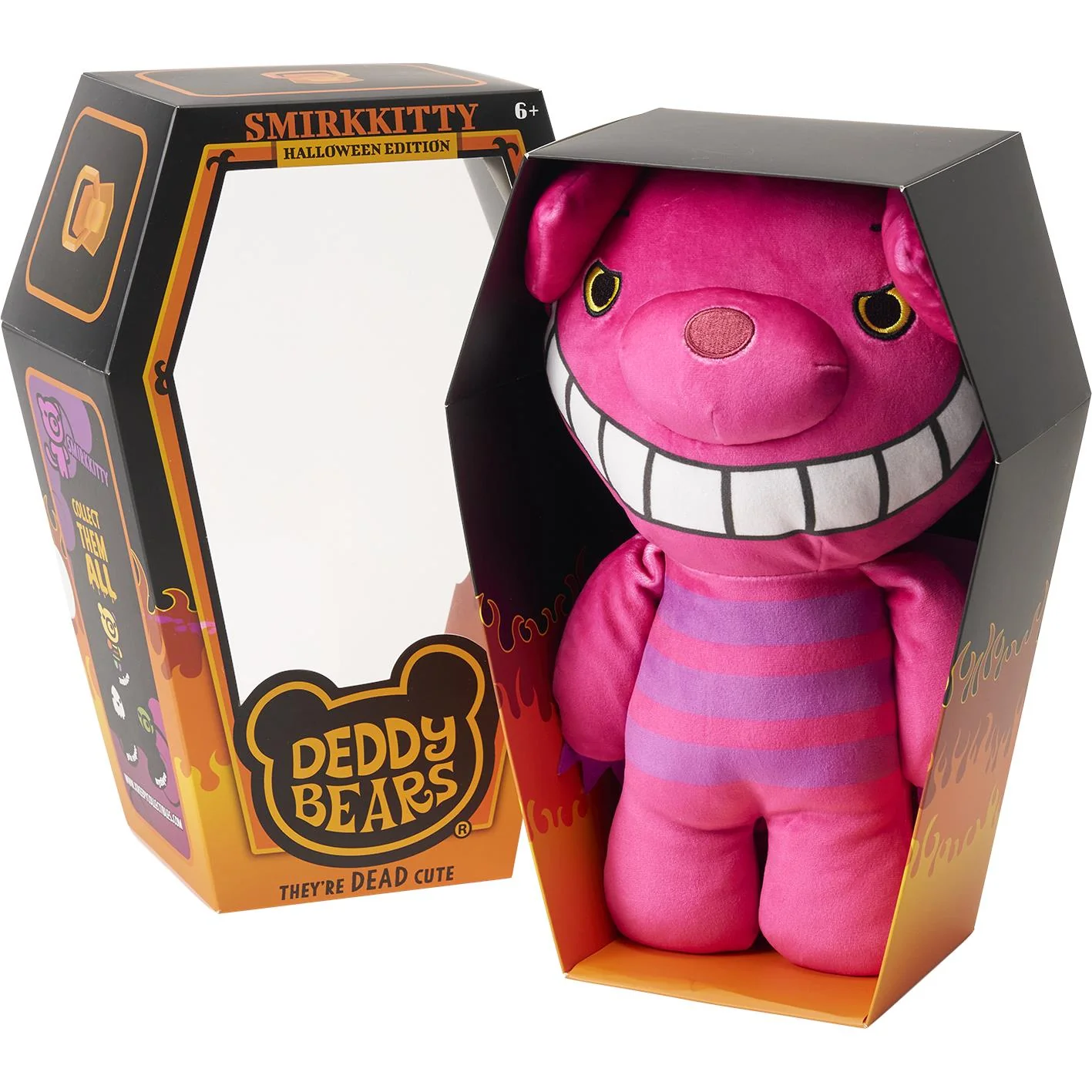 Smirkitty12" Halloween Deddy Bear Plush In Coffin - Image 3