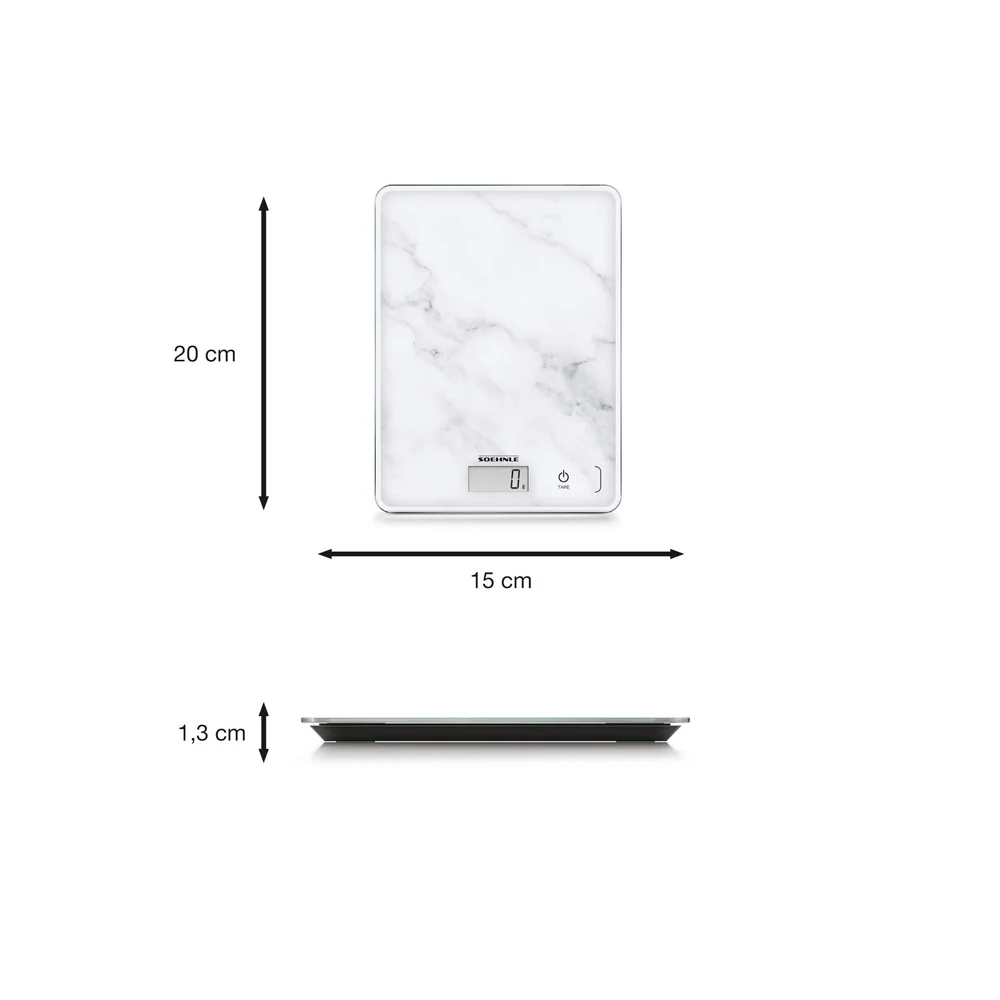 Soehnle Page Compact Digital LCD Kitchen Food Scale Marble 5kg - Image 2