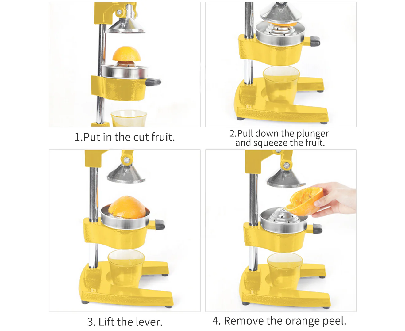 Soga Commercial Manual Juicer Hand Press Juice Extractor Squeezer (Yellow) - Image 6