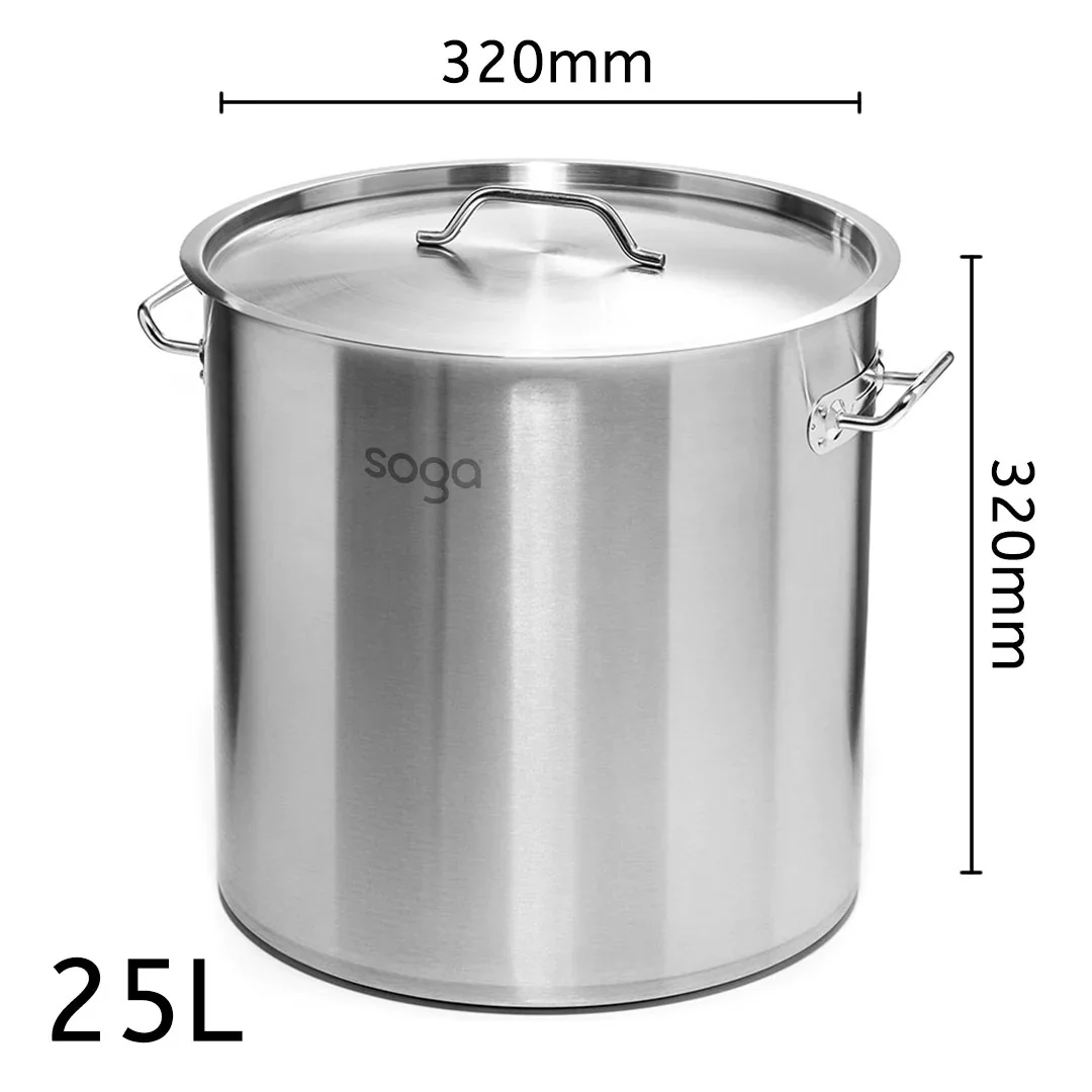 SOGA Top Grade Stainless Steel Stockpot 25L 18/10 - Image 5