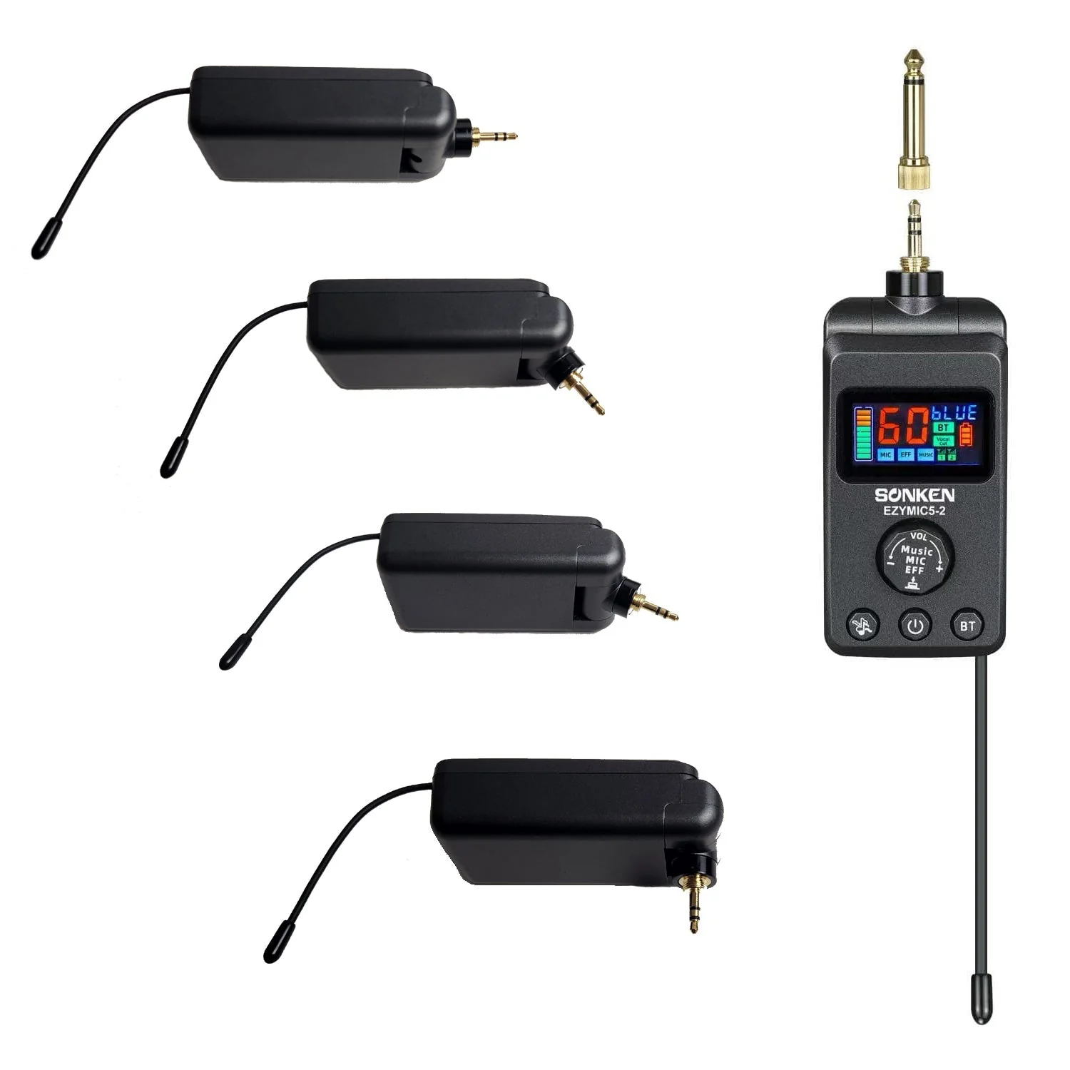 Sonken Ezy Mic 5.2 Universal UHF Wireless Microphones (with Effects) + Bluetooth - Image 4