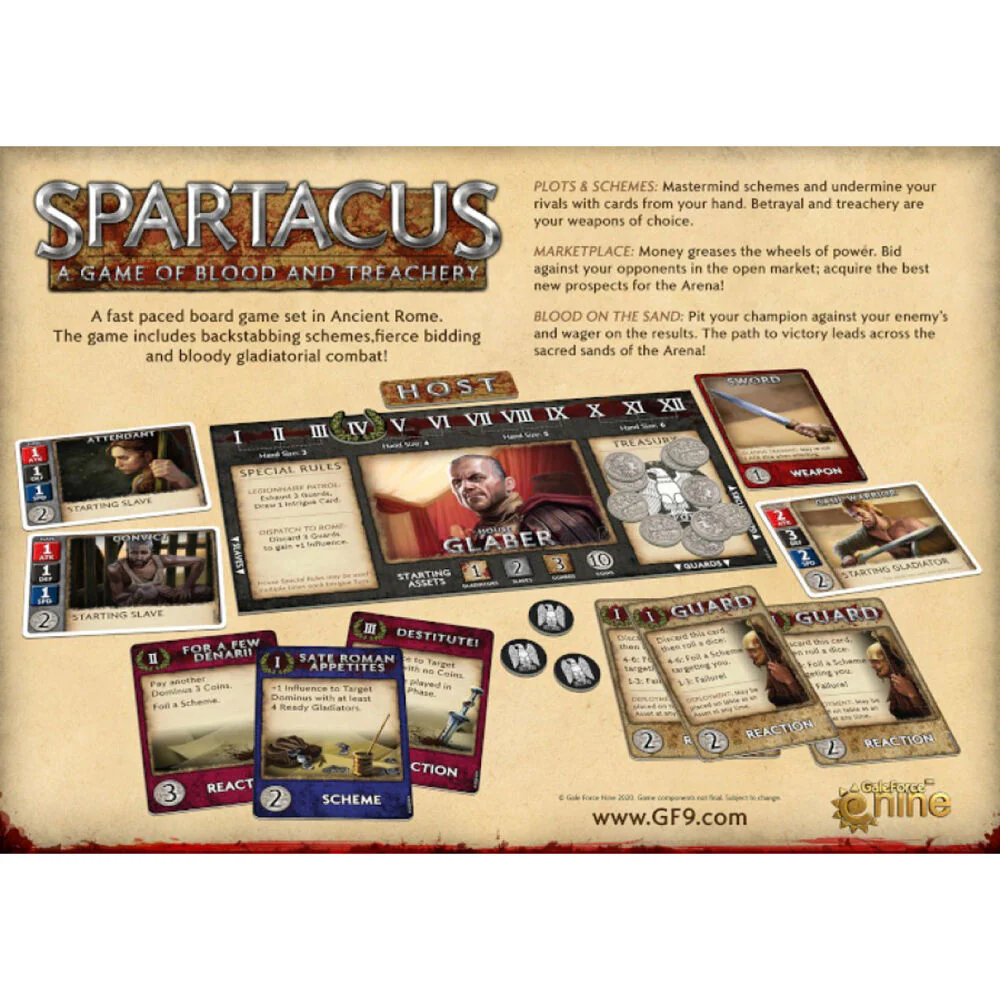 Spartacus A Game of Blood & Treachery Board Game Tabletop 17y+ - Image 2