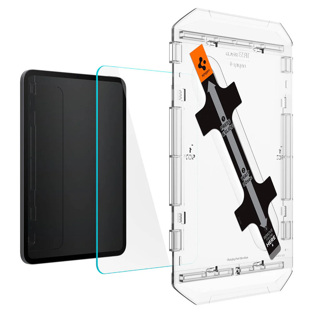 Spigen Apple iPad 10.9 2022 EZ Fit GLAS.tR Slim 1PC Glass Screen Protector - Clear - Image 2