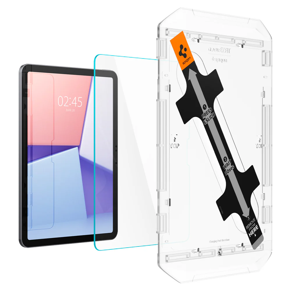Spigen Apple iPad Air 11 2024 EZ Fit GLAS.tR Slim 1PC Glass Screen Protector - Clear - Image 4