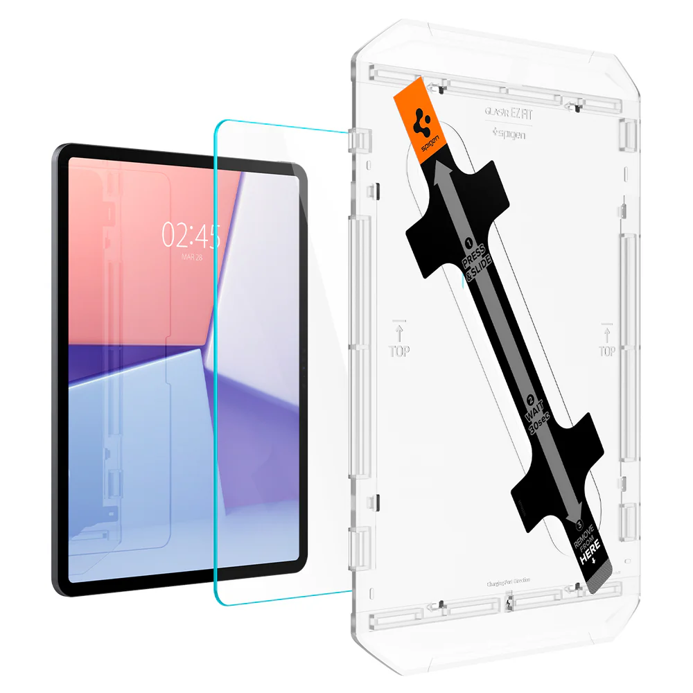 Spigen Apple iPad Air 13 2024 EZ Fit GLAS.tR Slim 1PC Glass Screen Protector - Clear - Image 4