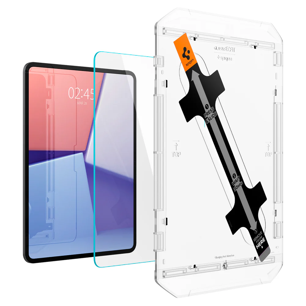 Spigen Apple iPad Pro 13 2024 EZ Fit GLAS.tR Slim 1PC Glass Screen Protector - Clear - Image 4
