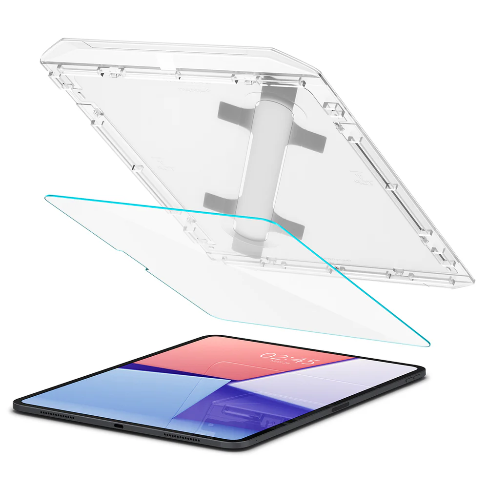Spigen Apple iPad Pro 13 2024 EZ Fit GLAS.tR Slim 1PC Glass Screen Protector - Clear - Image 5