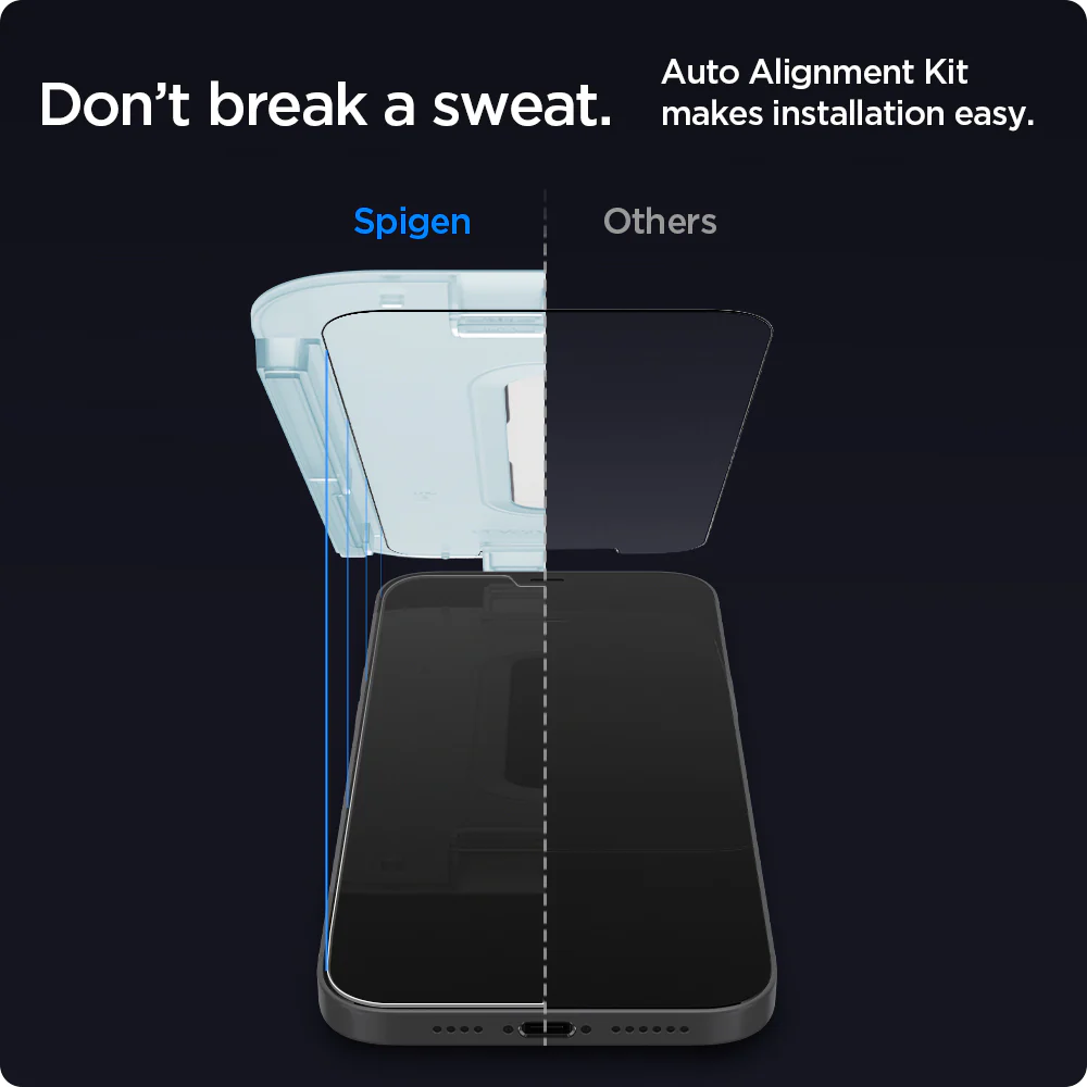 Spigen Apple iPhone 12 / 12 Pro EZ Fit GLAS.tR Slim Glass Screen Protector - Clear - Image 2