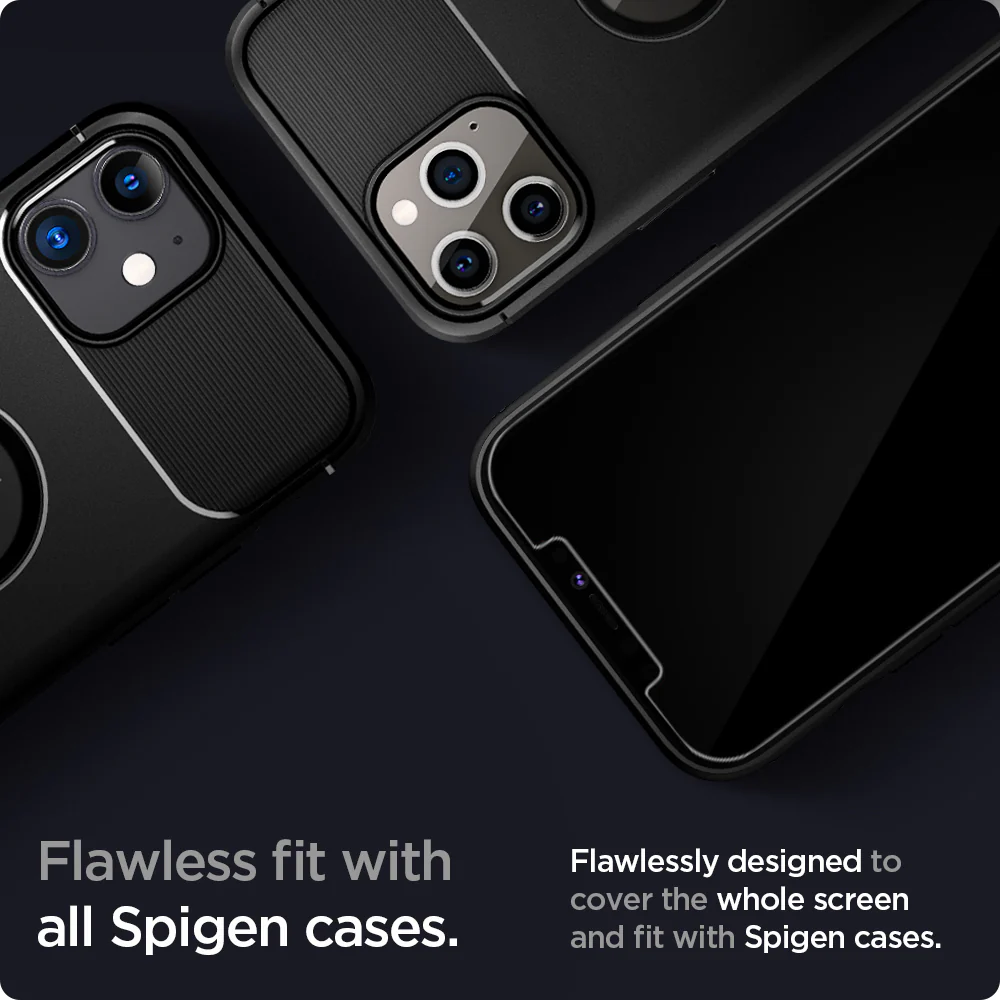 Spigen Apple iPhone 12 / 12 Pro EZ Fit GLAS.tR Slim Glass Screen Protector - Clear - Image 5