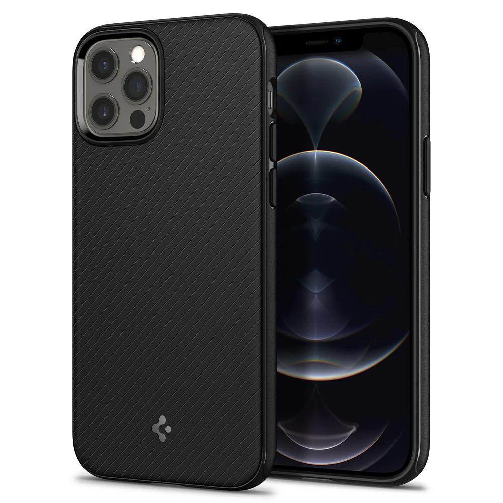 Spigen Apple iPhone 12 / 12 Pro Mag Armor Case - Black - Image 3