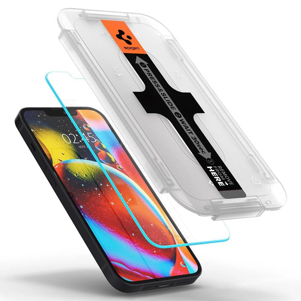Spigen Apple iPhone 13 mini EZ Fit GLAS.tR Slim Glass Screen Protector - Clear - Image 3