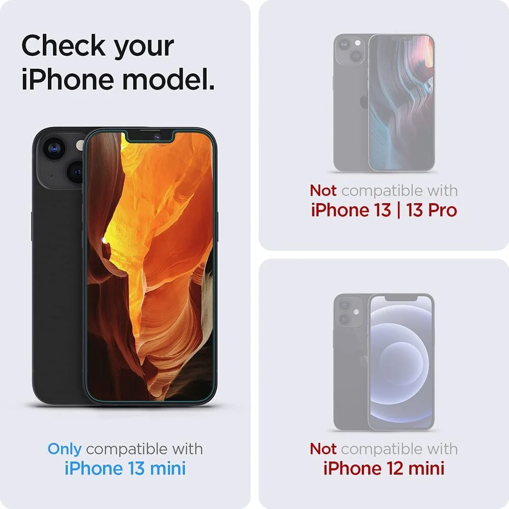 Spigen Apple iPhone 13 mini EZ Fit GLAS.tR Slim Glass Screen Protector - Clear - Image 6