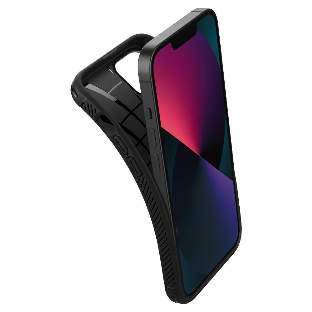 Spigen Apple iPhone 13 Rugged Armor Case - Black - Image 6