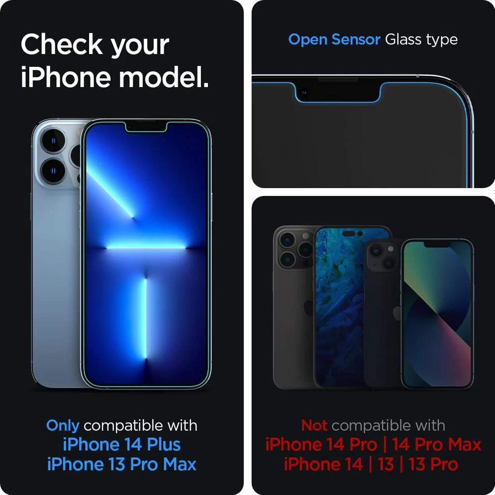 Spigen Apple iPhone 14 Plus / iPhone 13 Pro Plus EZ Fit GLAS.tR Slim 2PCS Glass Screen Protector - Clear - Image 2