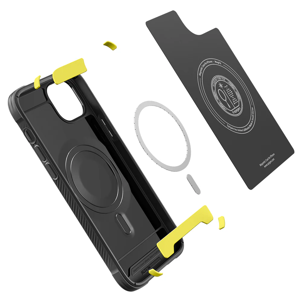 Spigen Apple iPhone 14 Plus Rugged Armor Mag (MagFit) Case - Black - Image 4