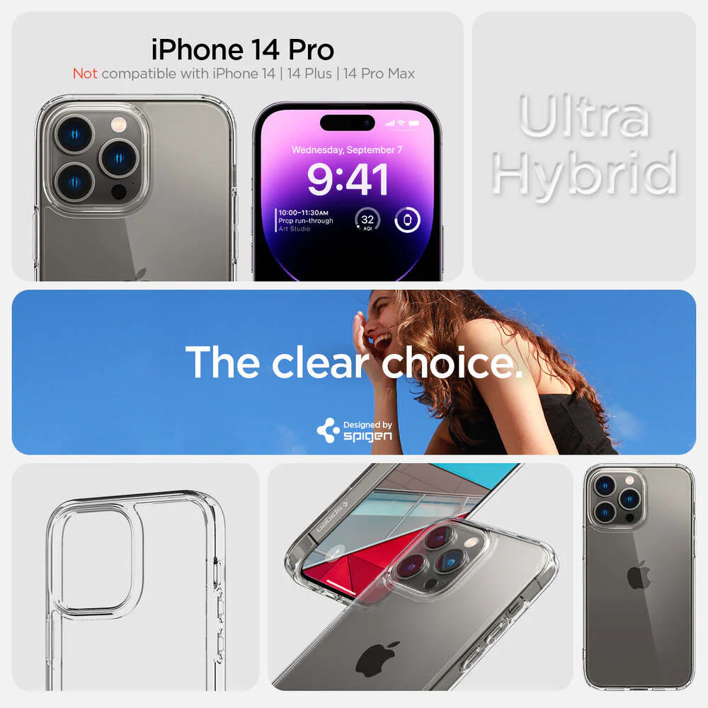 Spigen Apple iPhone 14 Pro Ultra Hybrid Case - Clear - Image 2