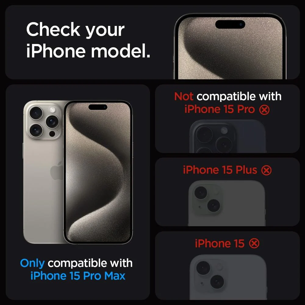 Spigen Apple iPhone 15 Pro Max EZ Fit GLAS.tR Slim 2PCS Glass Screen Protector - Clear - Image 2