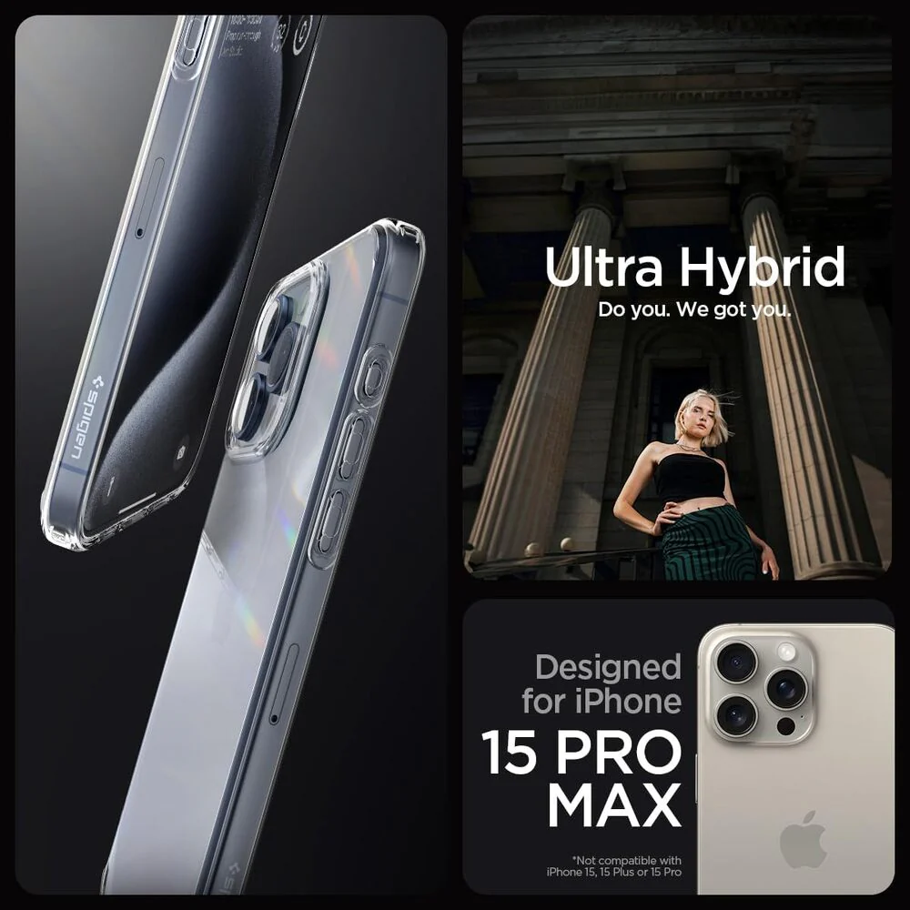 Spigen Apple iPhone 15 Pro Max Ultra Hybrid Case - Clear - Image 2
