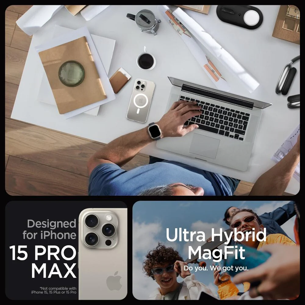 Spigen Apple iPhone 15 Pro Max Ultra Hybrid (MagFit) Case - White - Image 2