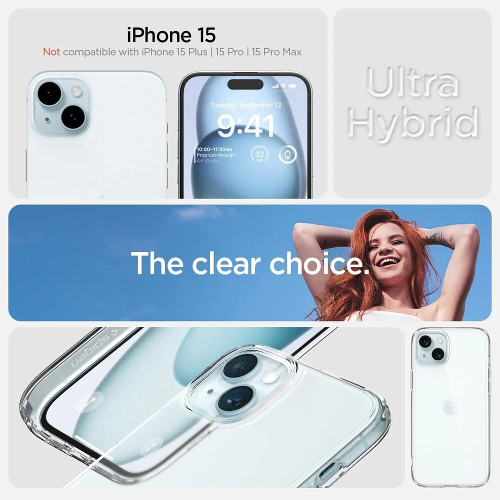 Spigen Apple iPhone 15 Ultra Hybrid Case - Clear - Image 2