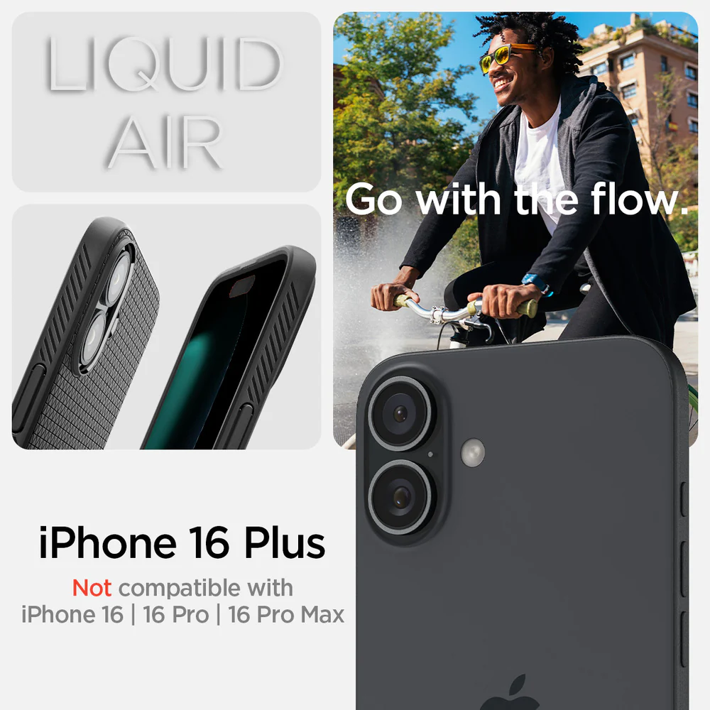 Spigen Apple iPhone 16 Plus Liquid Air Case - Black - Image 2