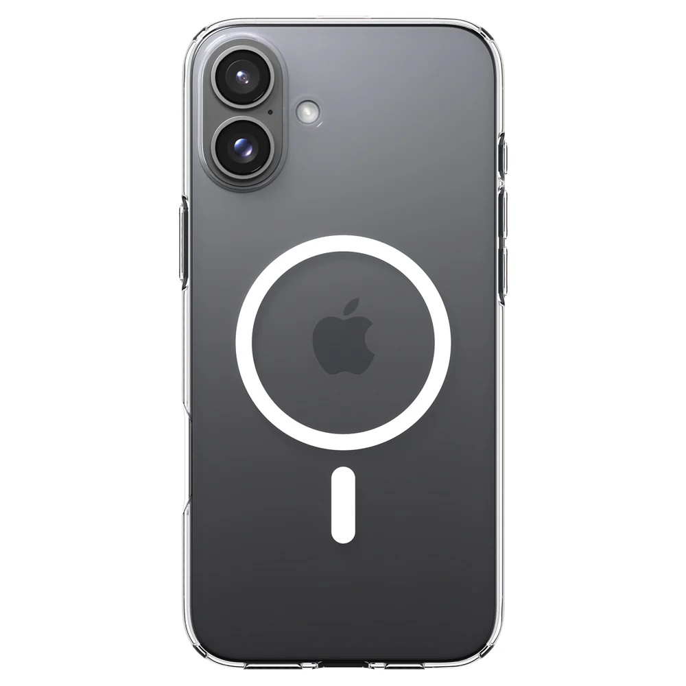Spigen Apple iPhone 16 Plus Liquid Crystal (MagFit) Case - Clear Case / White Ring - Image 3