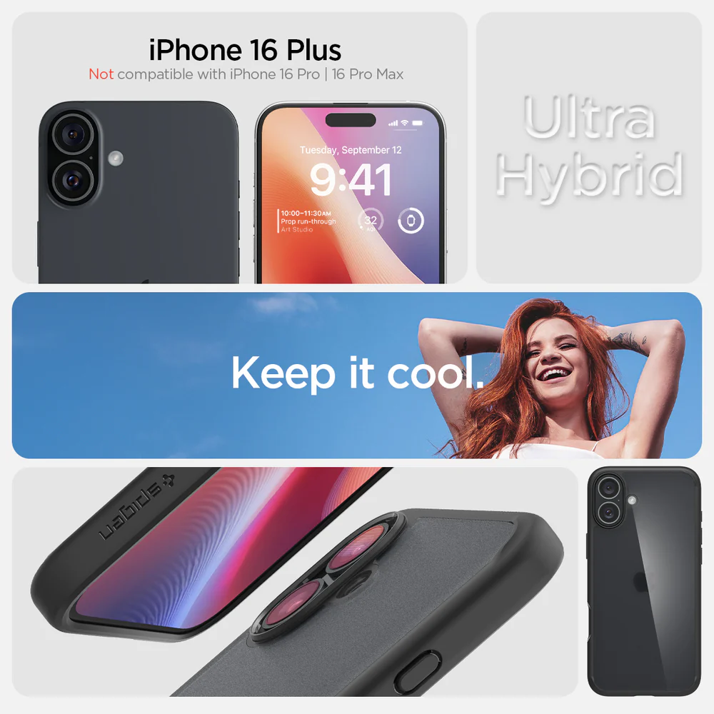 Spigen Apple iPhone 16 Plus Ultra Hybrid Case - Frost Black - Image 2
