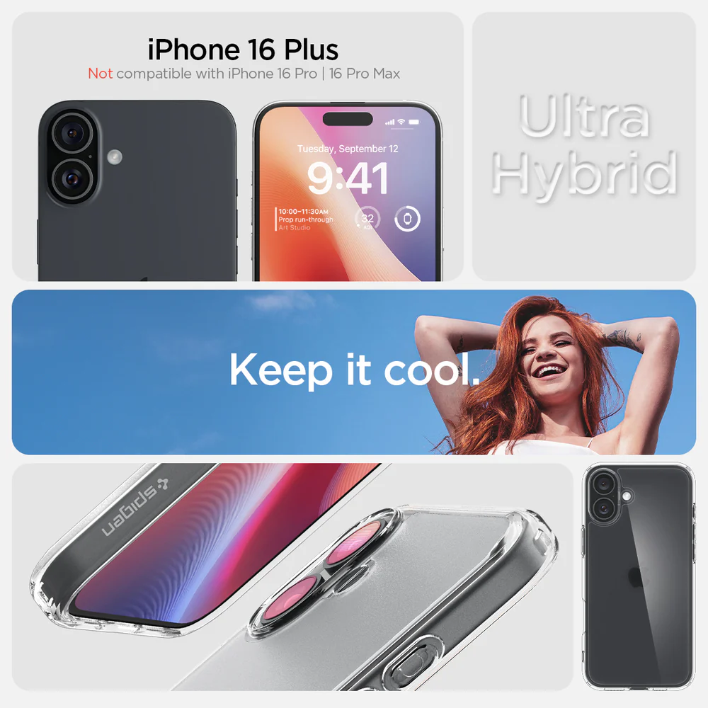 Spigen Apple iPhone 16 Plus Ultra Hybrid Case - Frost Clear - Image 2