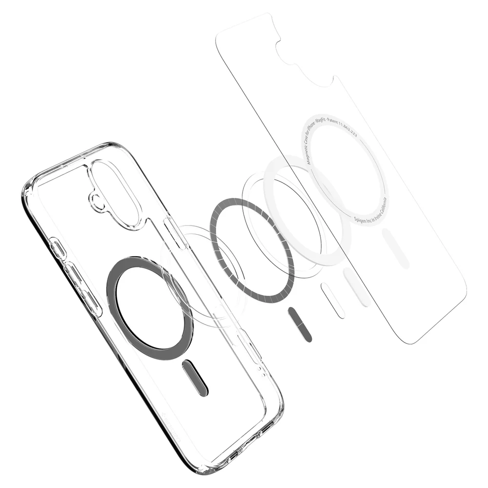Spigen Apple iPhone 16 Plus Ultra Hybrid (MagFit) Case - Clear Case / Black Ring - Image 4