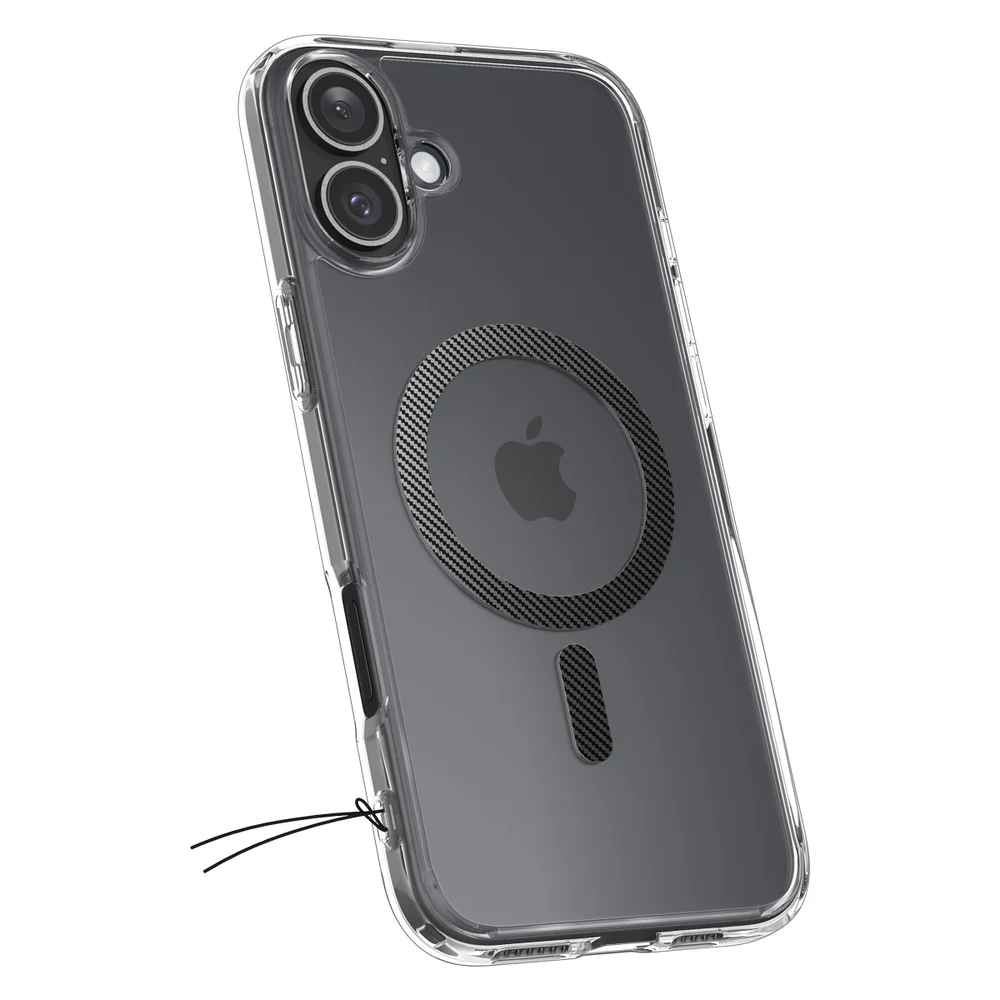 Spigen Apple iPhone 16 Plus Ultra Hybrid (MagFit) Case - Clear Case / Carbon Fiber Ring - Image 4