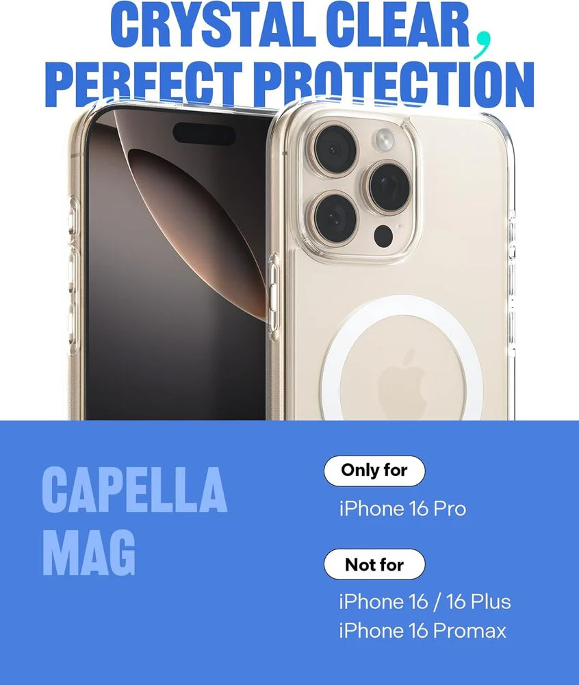 Spigen Apple iPhone 16 Pro Capella Mag Case - Clear Case / White Ring - Image 2