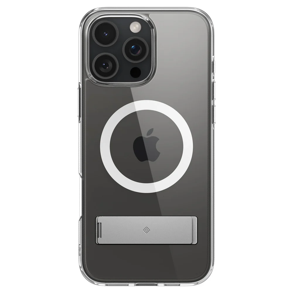 Spigen Apple iPhone 16 Pro Max Capella Mag Kickstand Case - Clear Case / White Ring - Image 3