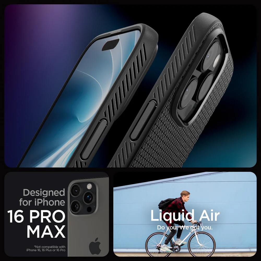 Spigen Apple iPhone 16 Pro Max Liquid Air Case - Black - Image 2