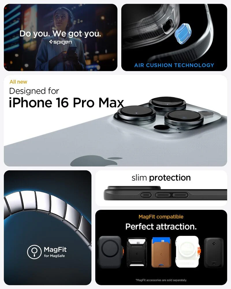 Spigen Apple iPhone 16 Pro Max Thin Fit (MagFit) Case - Metal Slate - Image 2