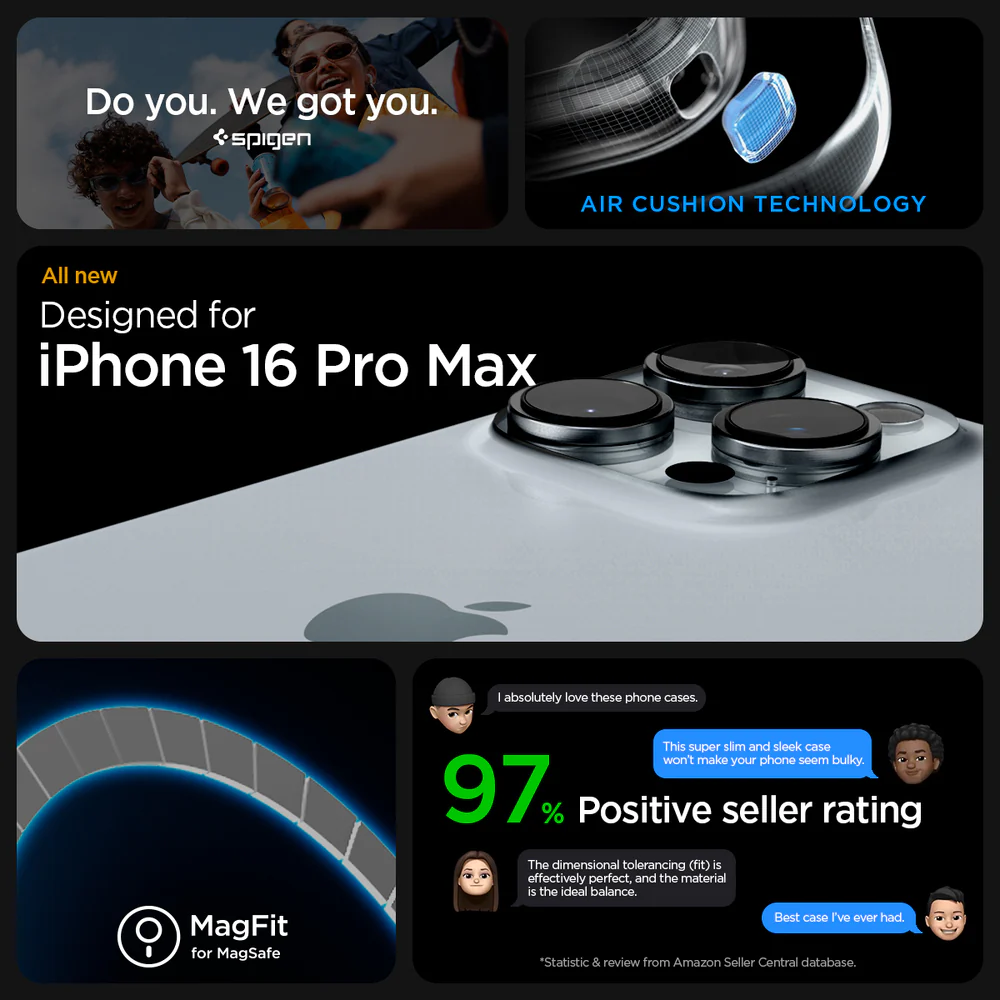 Spigen Apple iPhone 16 Pro Max Ultra Hybrid (MagFit) Case - Clear Case / Carbon Fiber Ring - Image 2