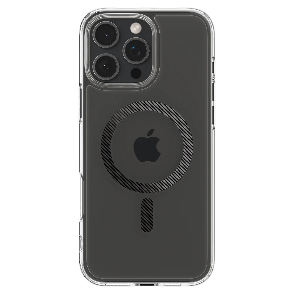 Spigen Apple iPhone 16 Pro Max Ultra Hybrid (MagFit) Case - Clear Case / Carbon Fiber Ring - Image 3